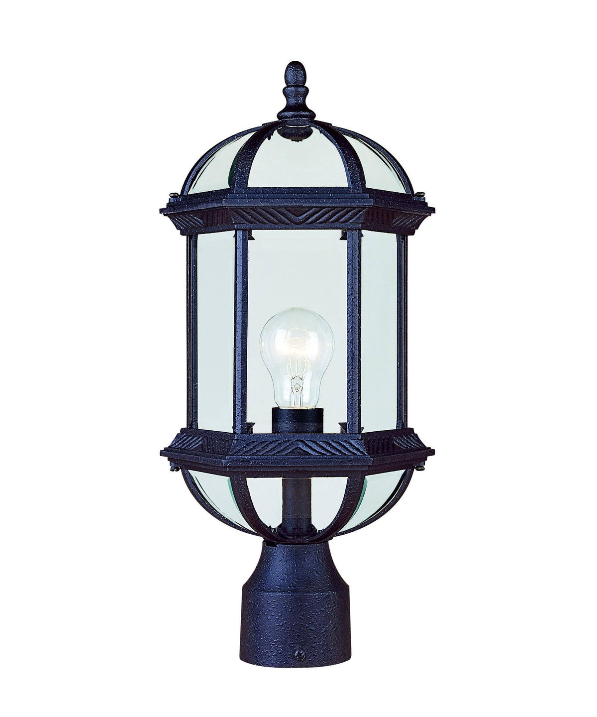 Textured Black Post Lantern W801