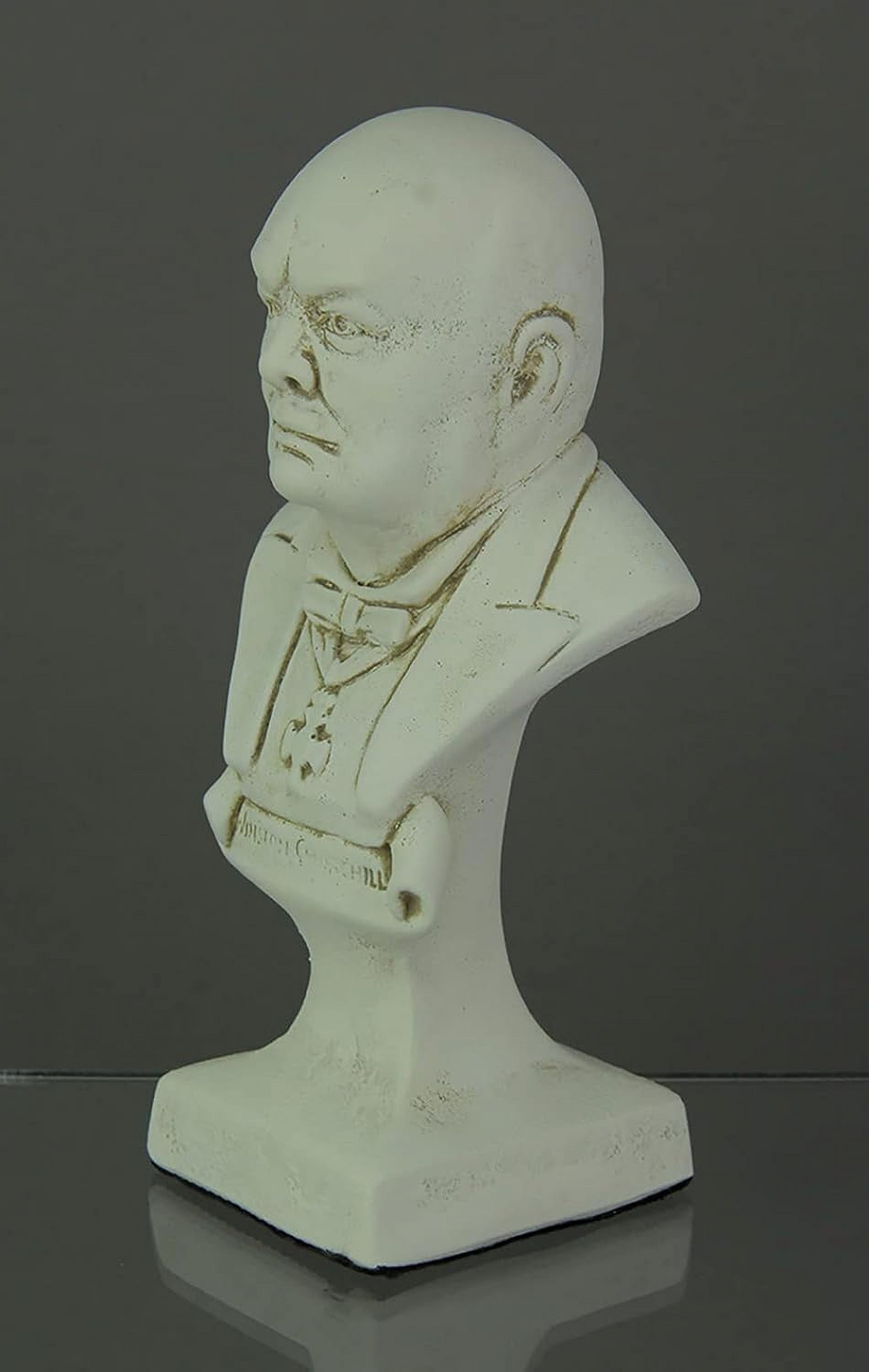 White Finish Churchill Bust Statue P5404