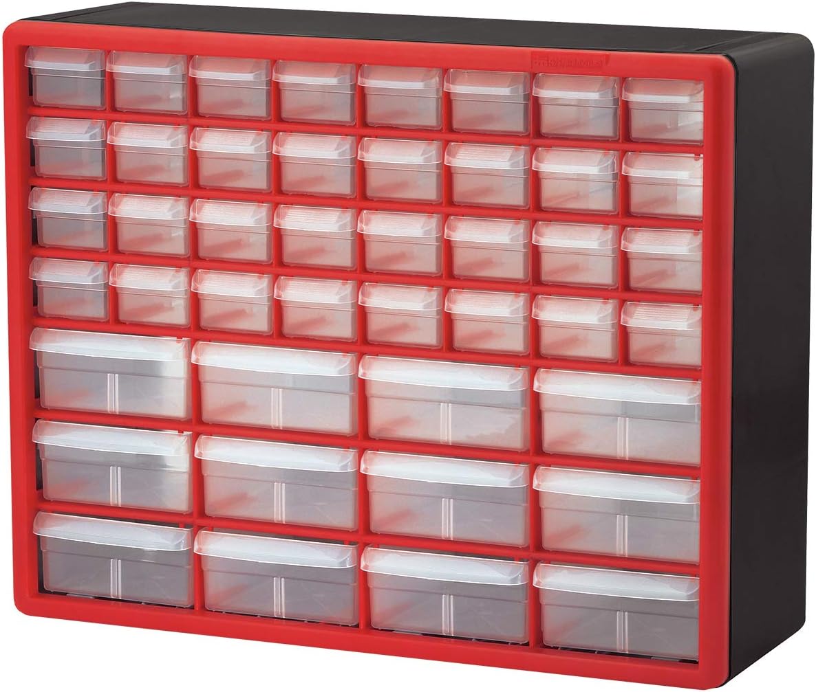 24 Drawer Plastic Parts Storage Cabinet Black Pack of 2 I5566
