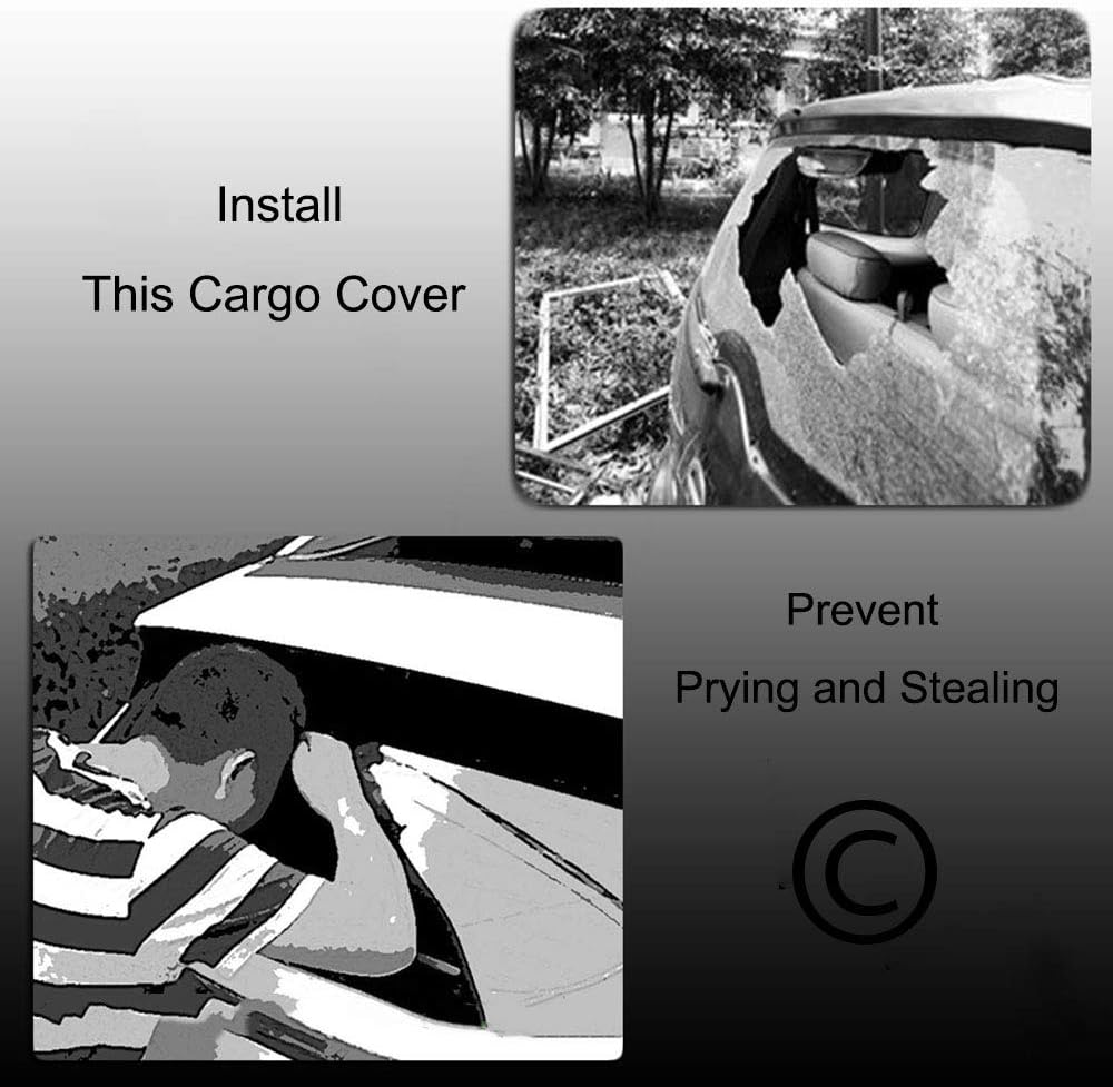 Retractable Cargo Cover Trunk Cover Black Pack of 2 Z9154