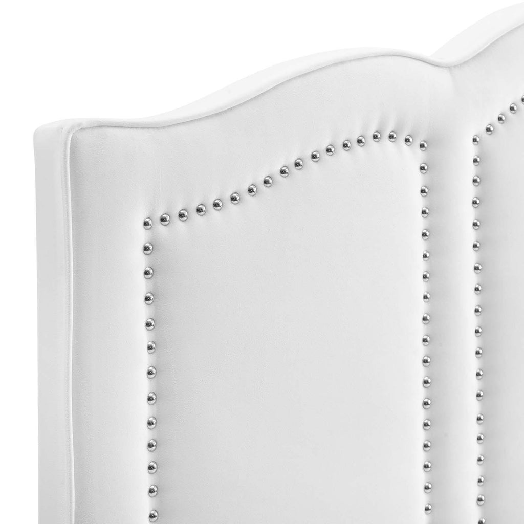 White Performance Velvet Headboard E4521