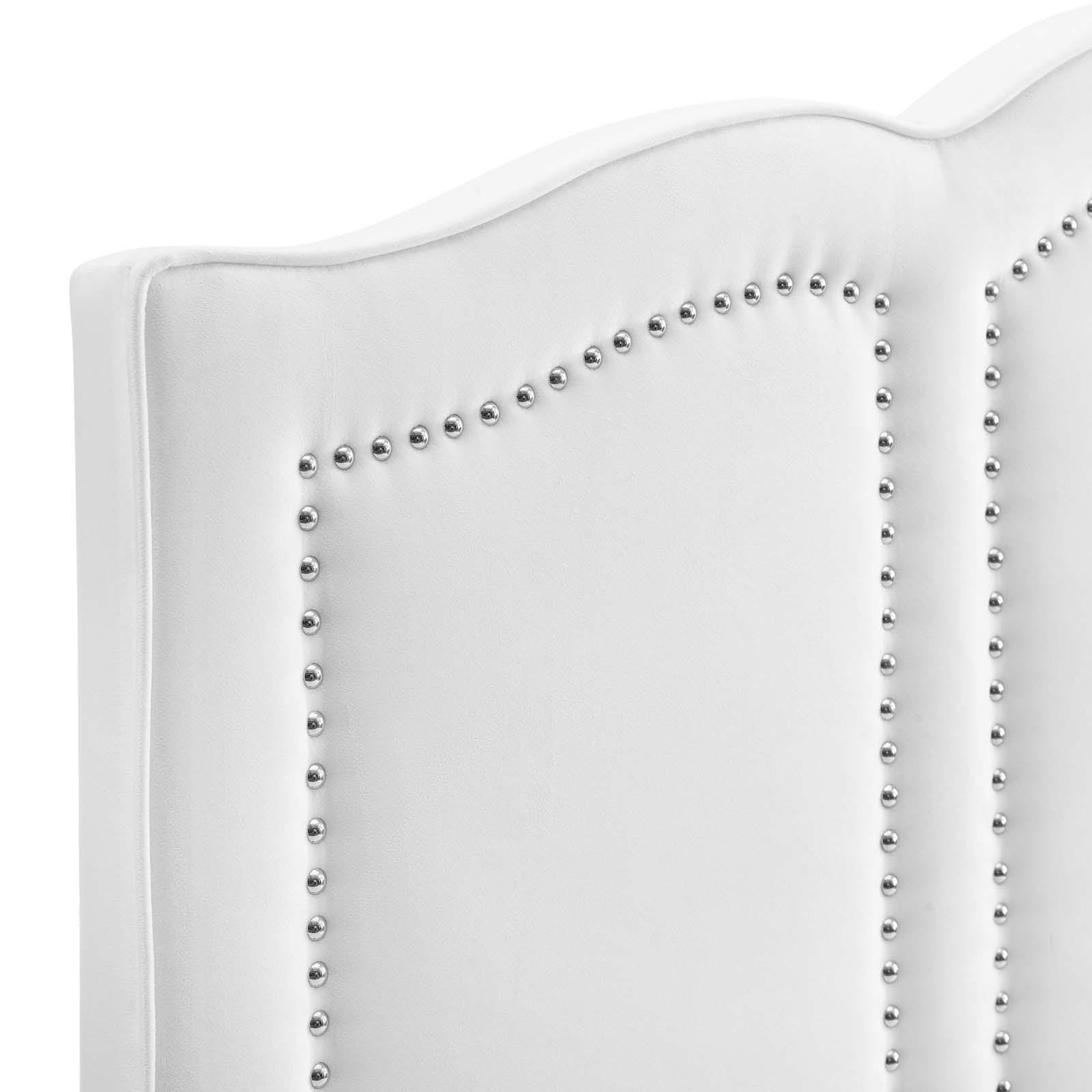 White Performance Velvet Headboard E4521