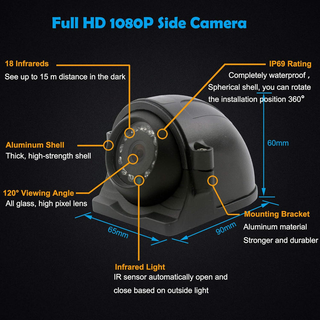 9 inch 1080P HD Backup Camera System with 4 Channel Input V909468
