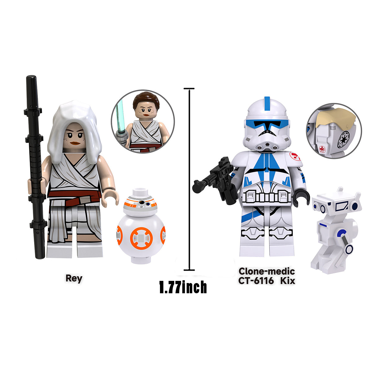 8 Pcs Space Wars Action Figures Building Blocks Toys A109