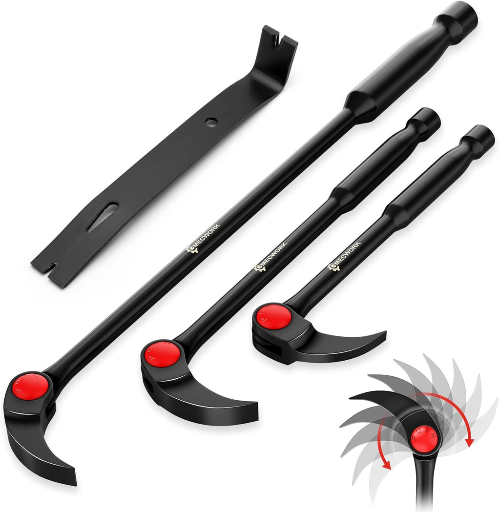 7Pcs Indexing Pry Bar Set with Flat Pry Bar and Lady Foot Pry Bar B162827