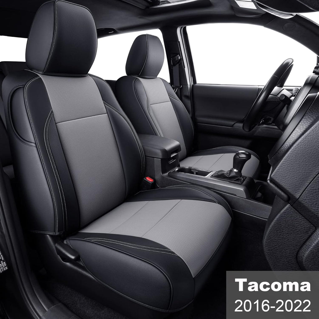 Black 2 pcs Seat Covers for Tacoma Crew Cab and Extended Cab Q93314