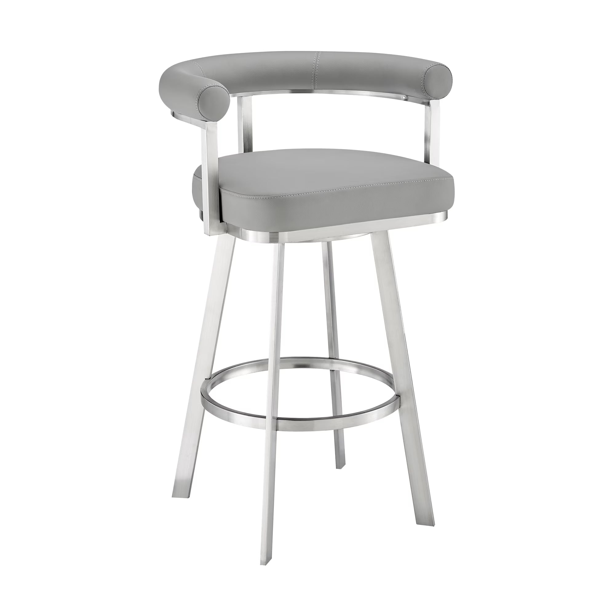 Light Gray Faux Leather Bar Stool Z637