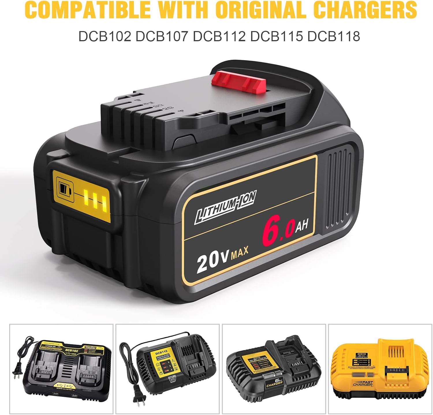 20V 6.0Ah Replacement Battery 2 Pack S89088