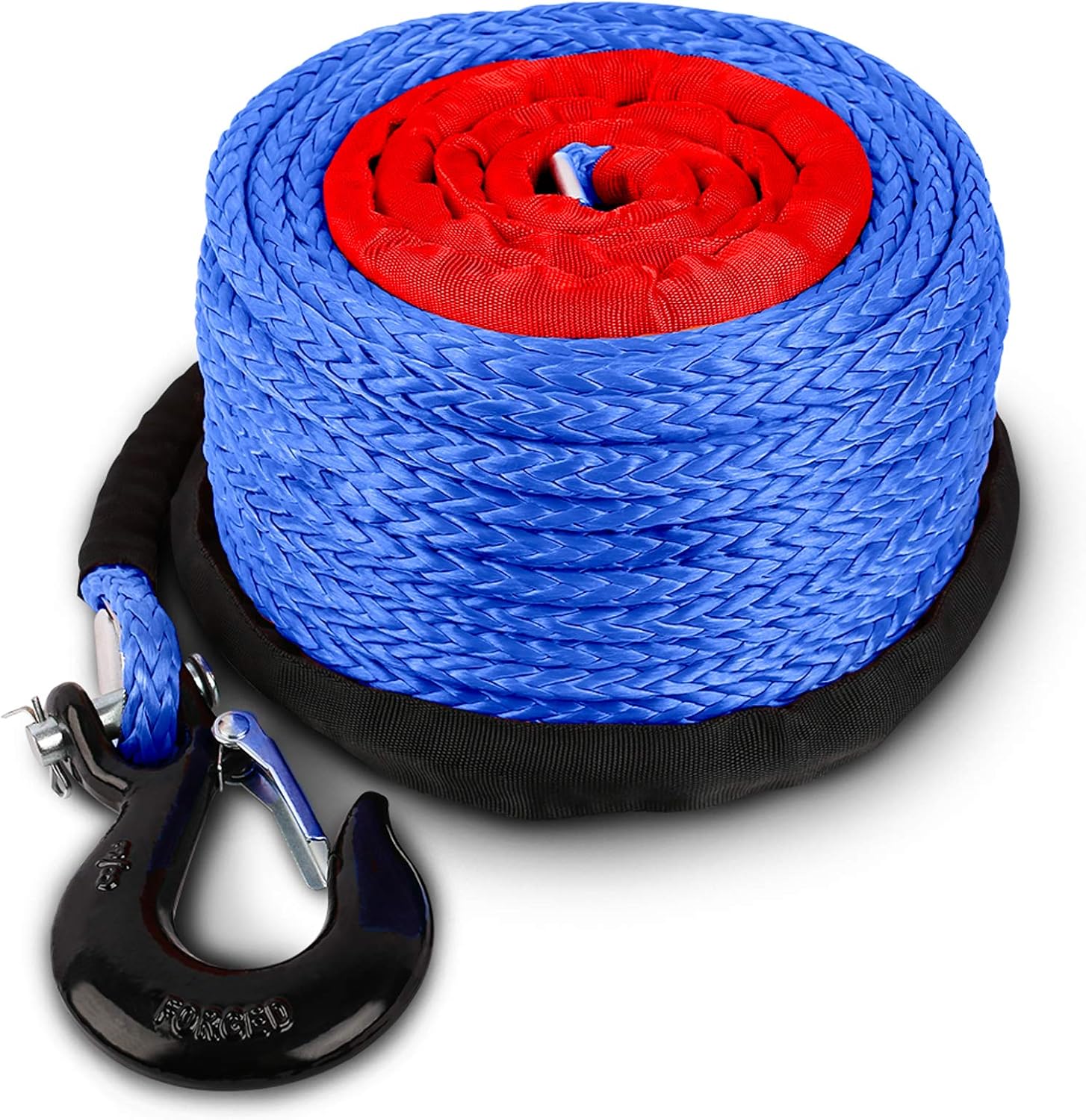 Synthetic Winch Rope with Hook and Sleeve Protection P978