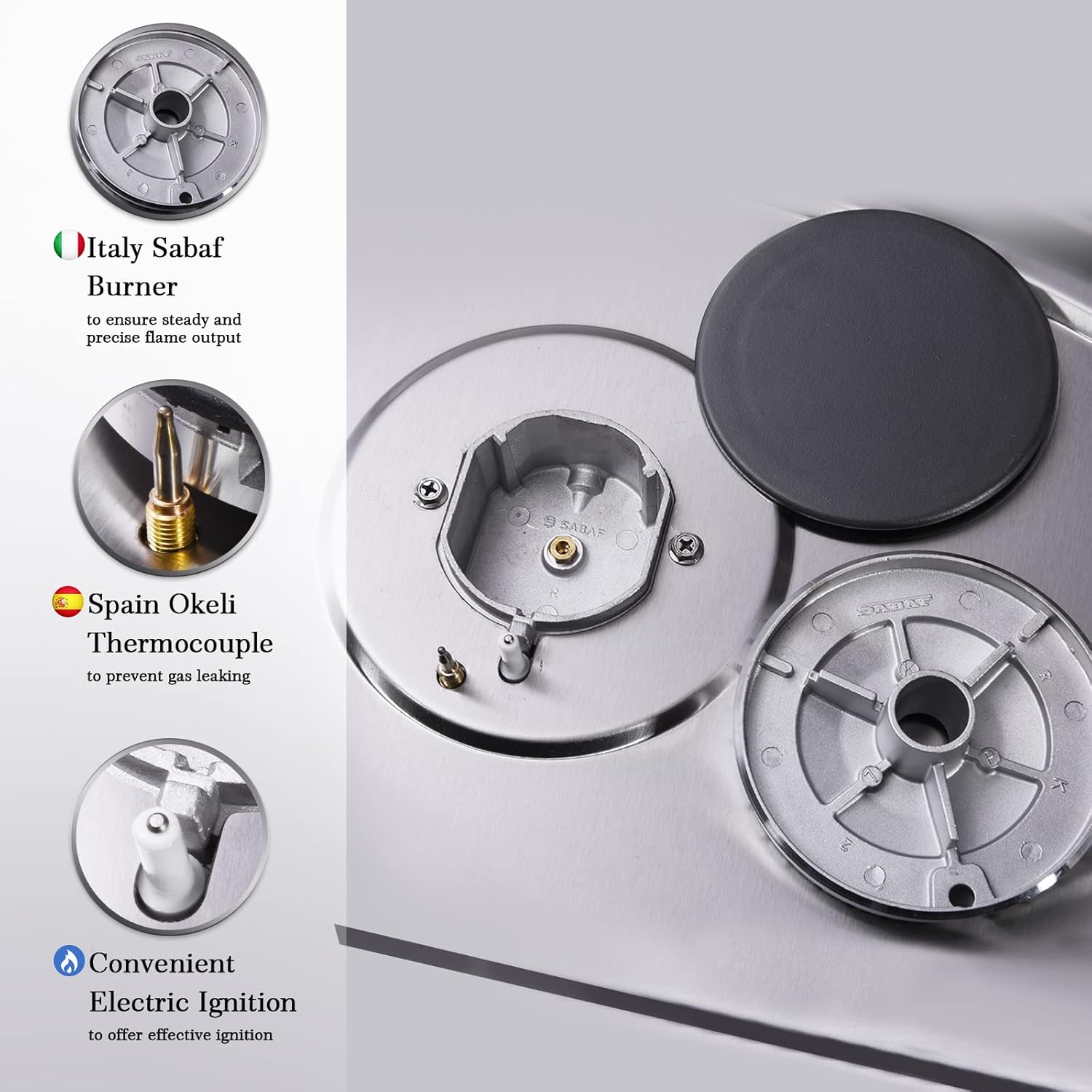 30 Inch 5 Burner Stainless Steel Gas Cooktop I26993
