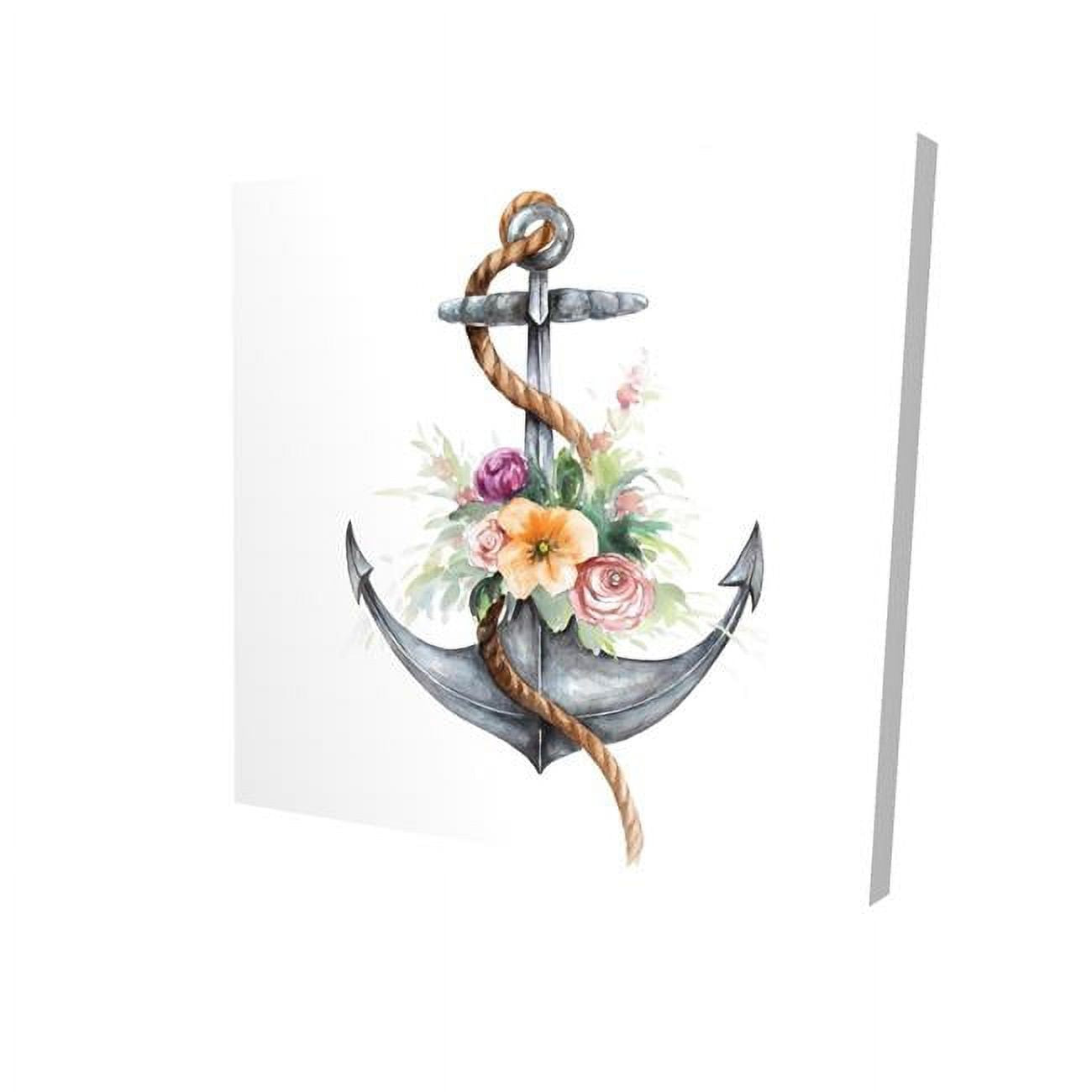 Boat Anchor with Flowers-Print on Canvas R5098