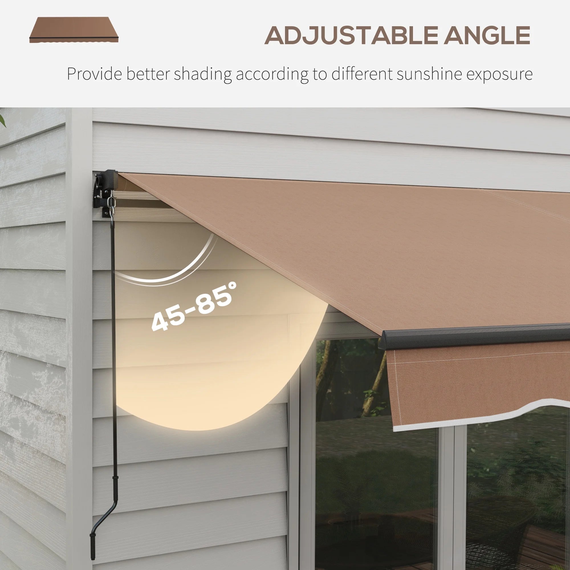 Coffee Patio Retractable Awning Sunshade Shelter J51276