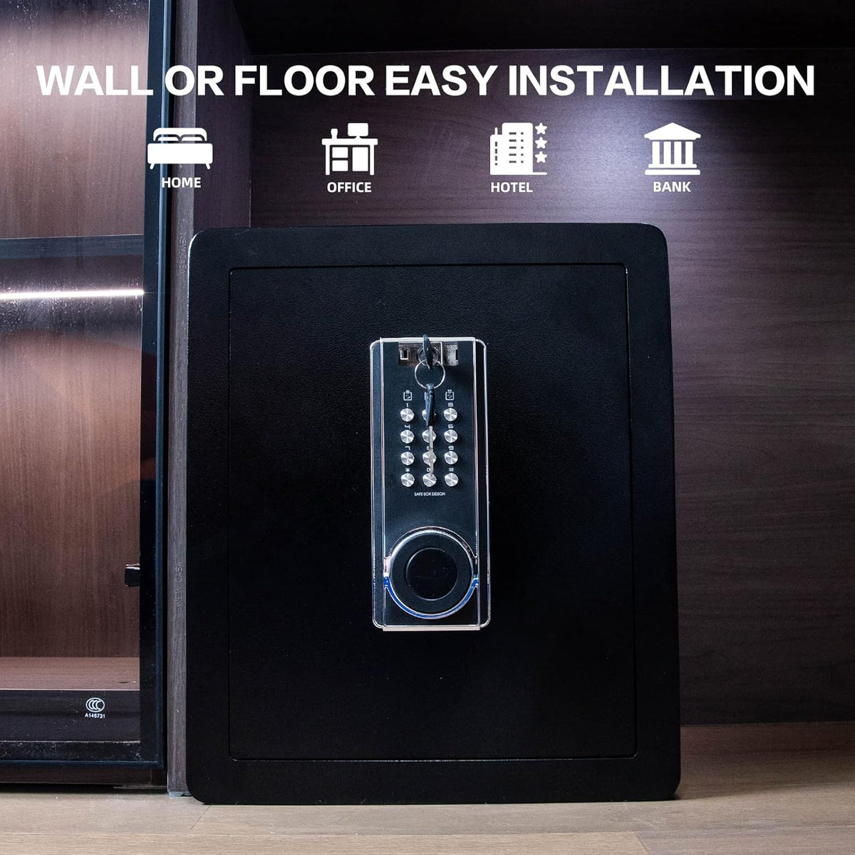 2.05 Cub Security Safe with Digital Keypad Fireproof Safe with Inner Cabinet LED Light W633