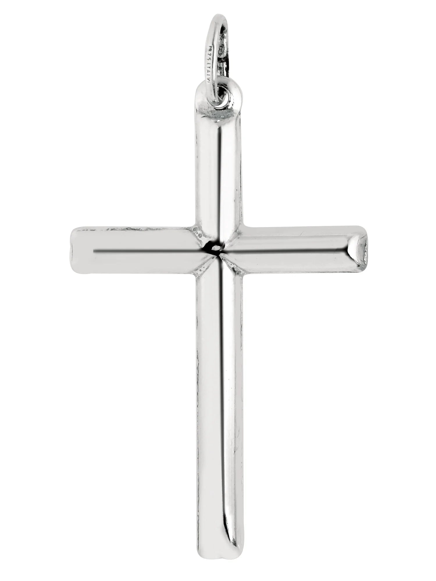 Sterling Silver Tubular Cross Charm Necklace 24 Inches X288828