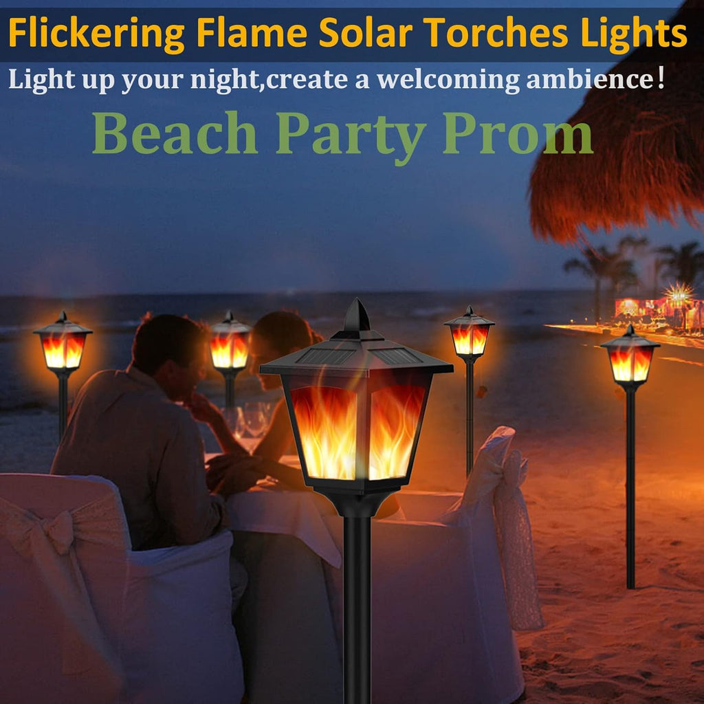 Solar Torch Light with Flickering Flame, IP55 Waterproof Solar Powered - 4 Pack S2741