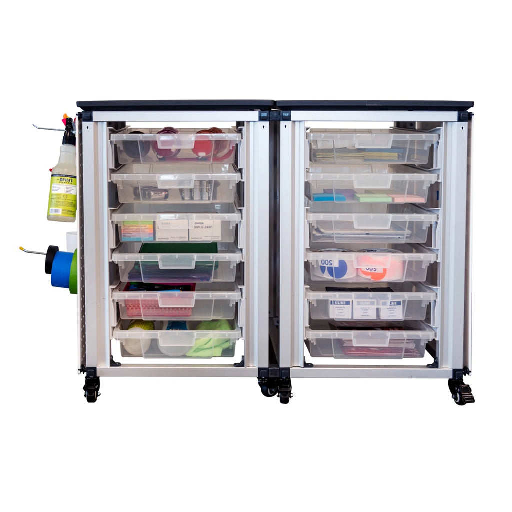 Modular Classroom Storage Cabinet with 12 Clear Bins S17759