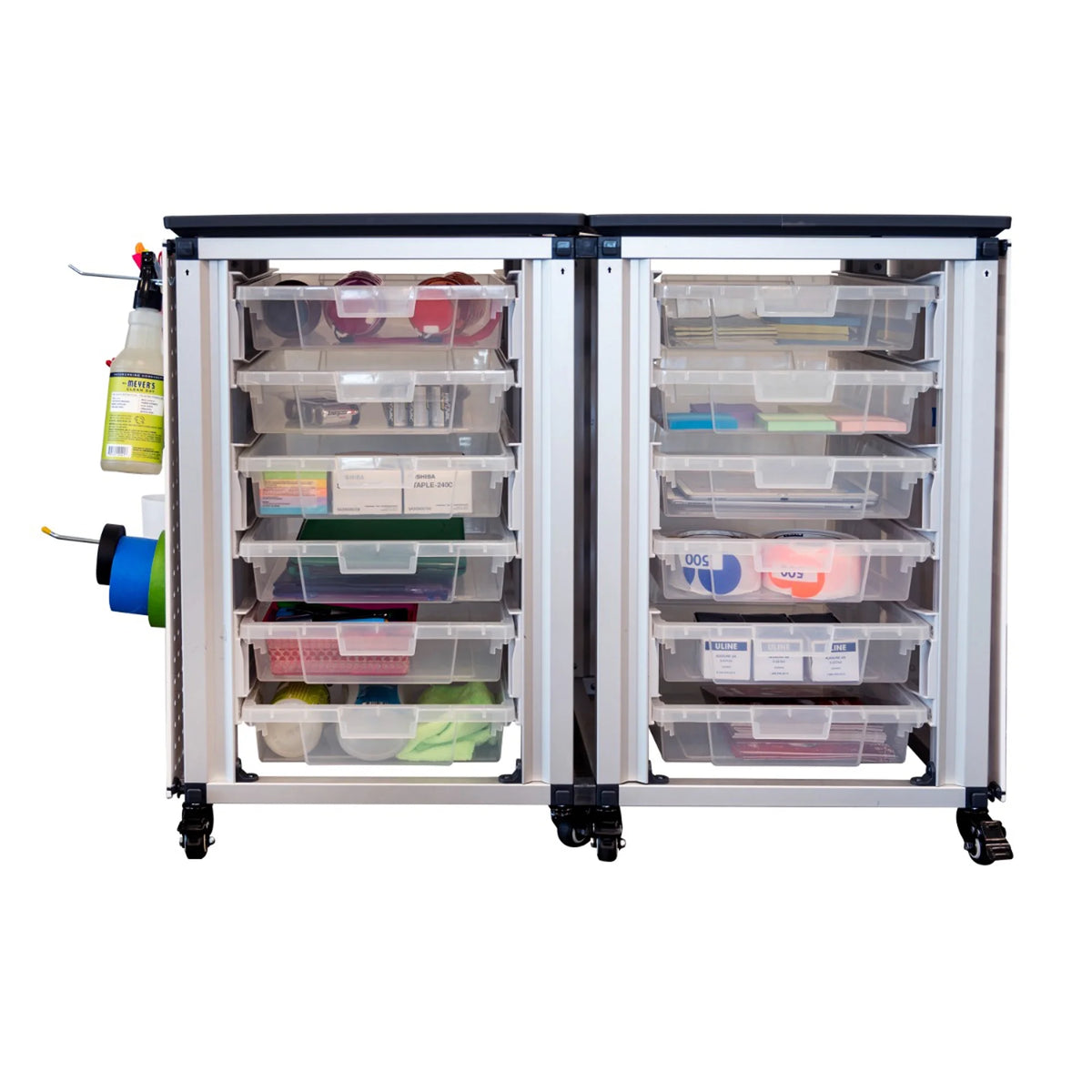 Modular Classroom Storage Cabinet with 12 Clear Bins S17759