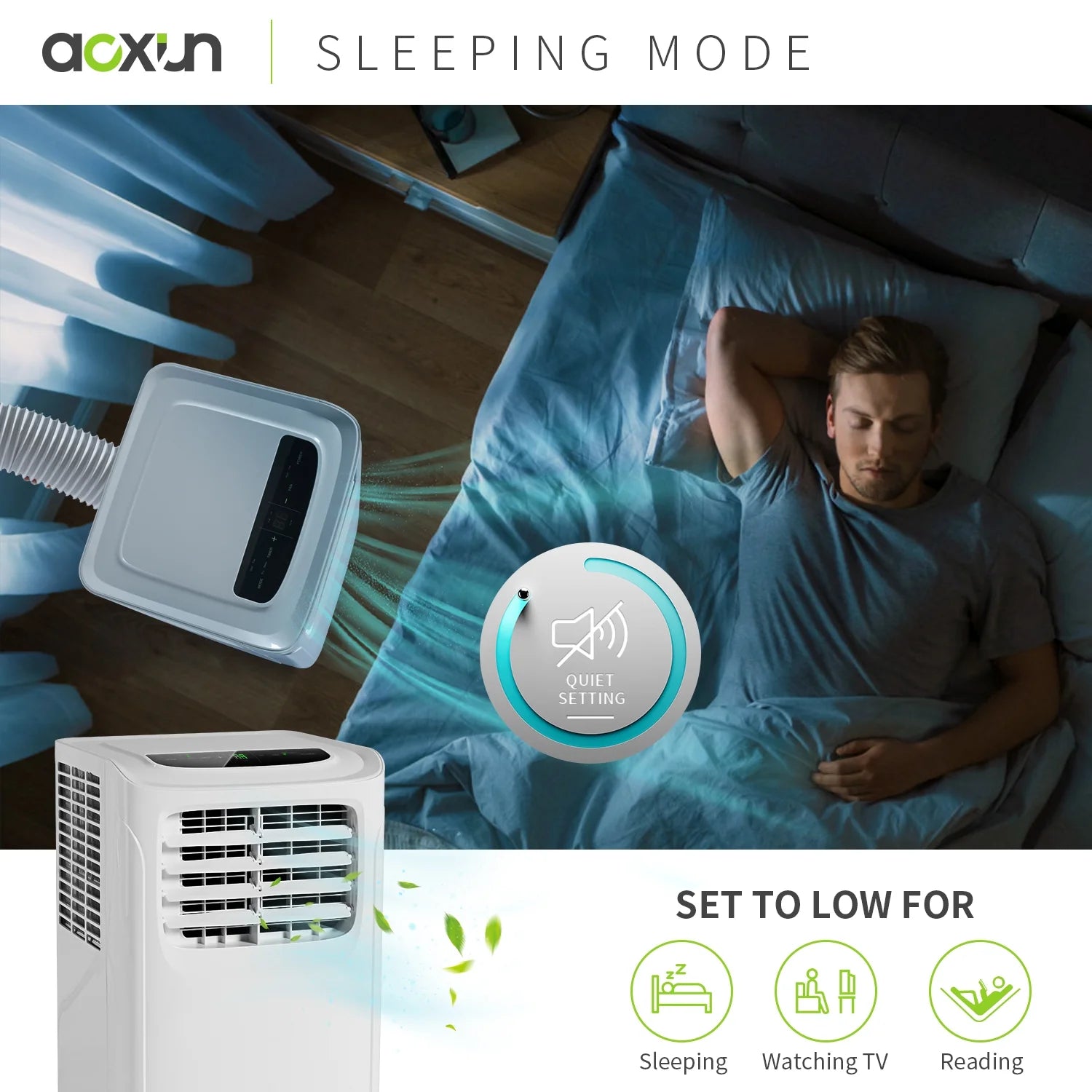 White 9700 BTU Portable Air Conditioner with Dehumidifier Function and Fan Mode with Window Kit E419