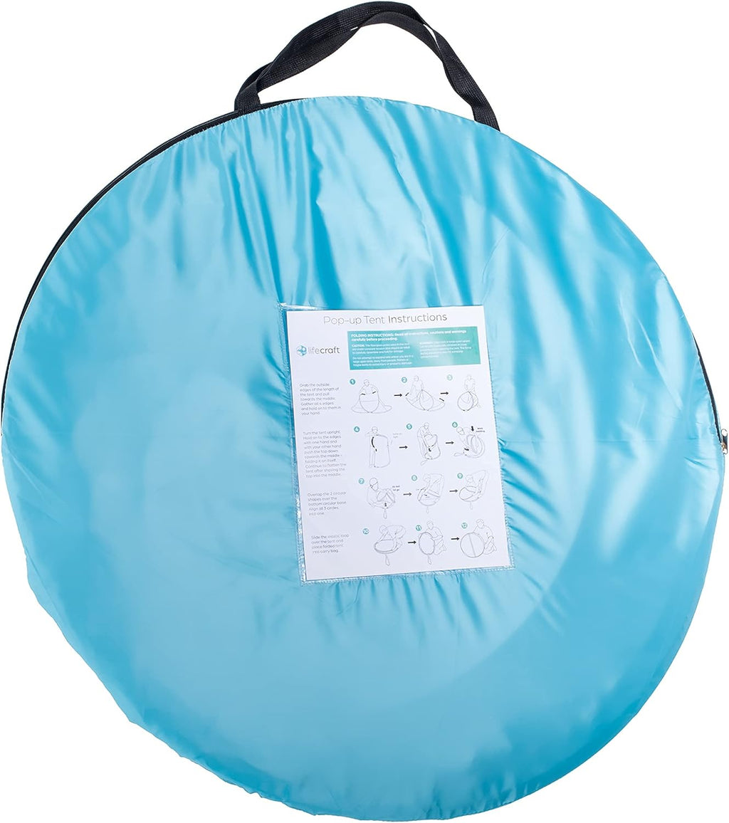 Blue Pop Up Beach Tent 3 4 Person Sun Shelter with UPF 50+ UV Protection F966
