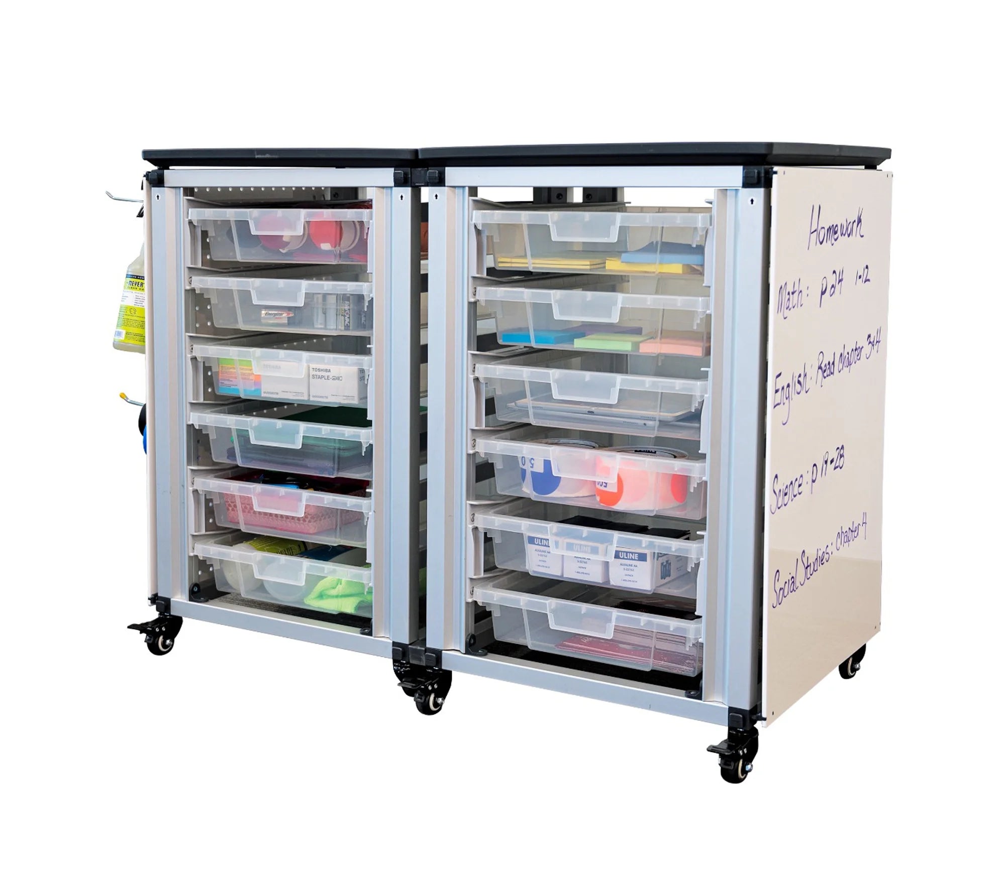 Modular Classroom Storage Cabinet with 12 Clear Bins S17759