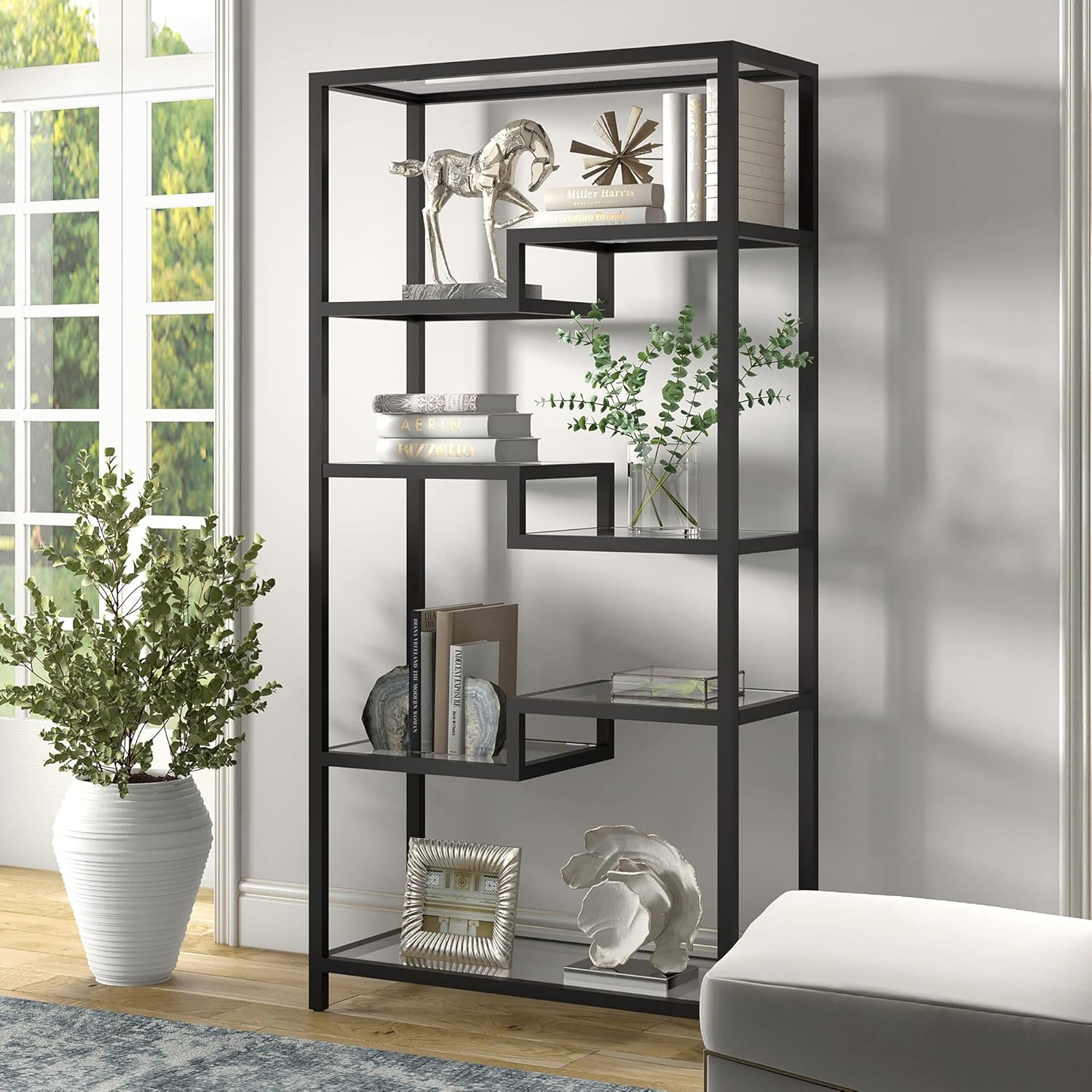 Blackened Bronze Metal Bookcase I8933
