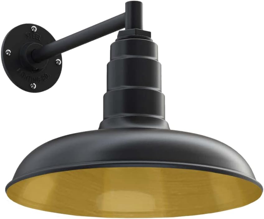 Green Steel Dome Gooseneck Barn Light K86855