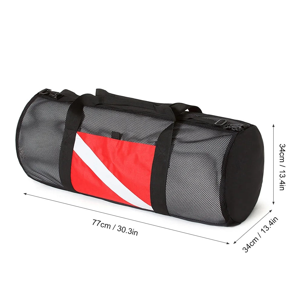 Black & Red Mesh Duffel Bag S48911