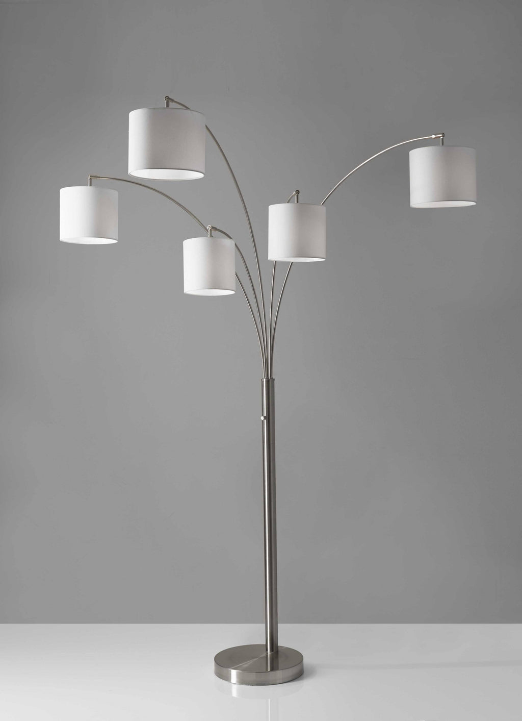 Brushed Steel Metal 5-Arm Arc Lamp V534