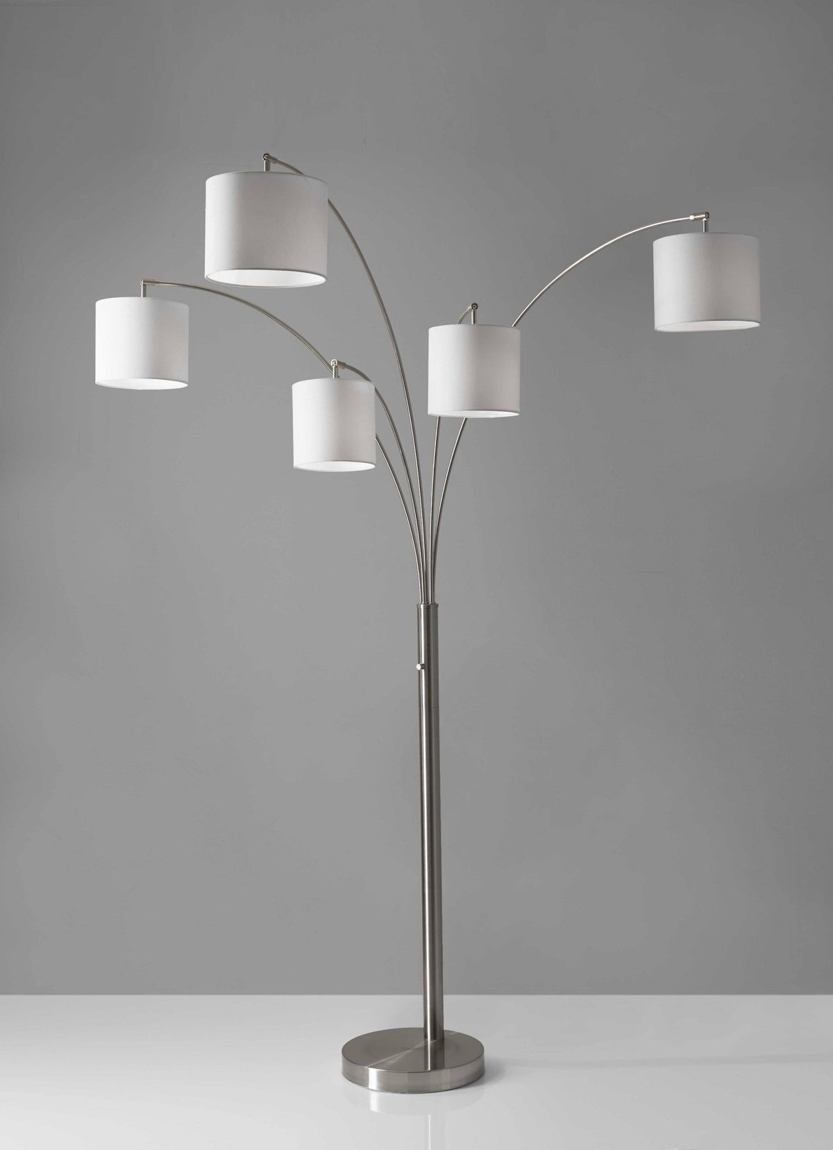 Brushed Steel Metal 5-Arm Arc Lamp V534