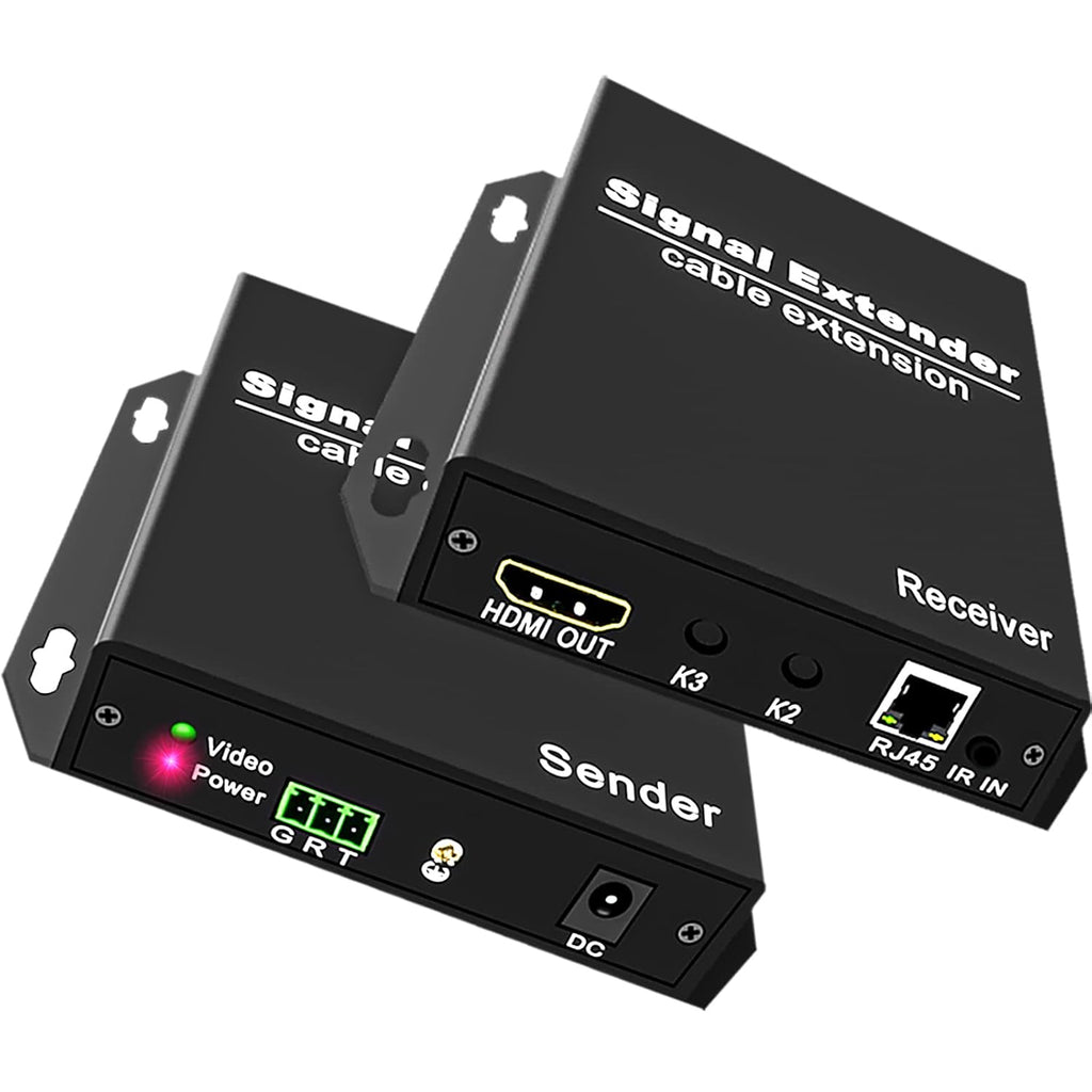 4K HDMI Extender Over Ethernet Cat5e/6/7, HDMI Balun Over IP Gigabit Switch, IR Control, Bidirectional RS-232, EDID Pass-Through HDMI Transmitter Receiver Kit W1968