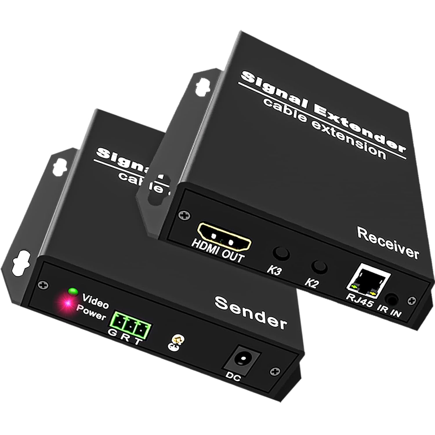 4K HDMI Extender Over Ethernet Cat5e/6/7, HDMI Balun Over IP Gigabit Switch, IR Control, Bidirectional RS-232, EDID Pass-Through HDMI Transmitter Receiver Kit W1968