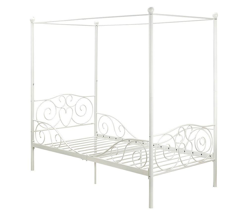 Twin Canopy Bed in White D560314
