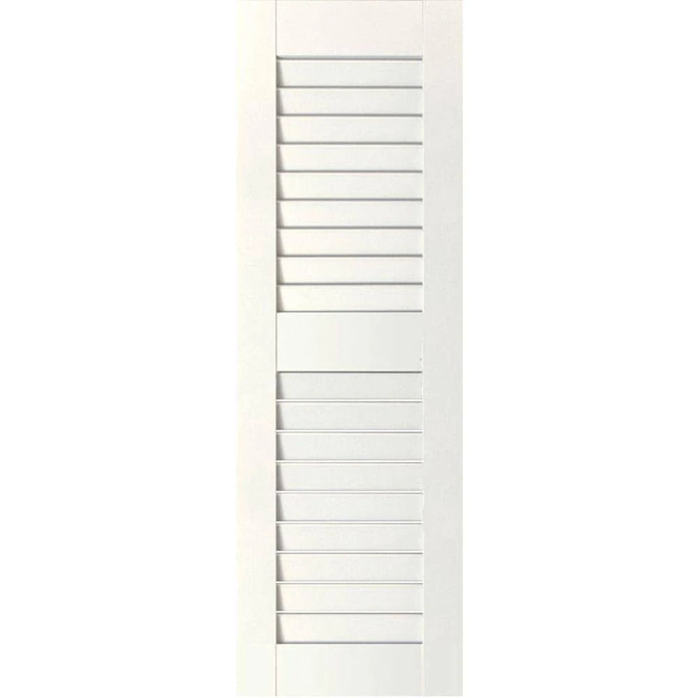18 in. x 45 in. Primed Louvered Shutters Pair W5955