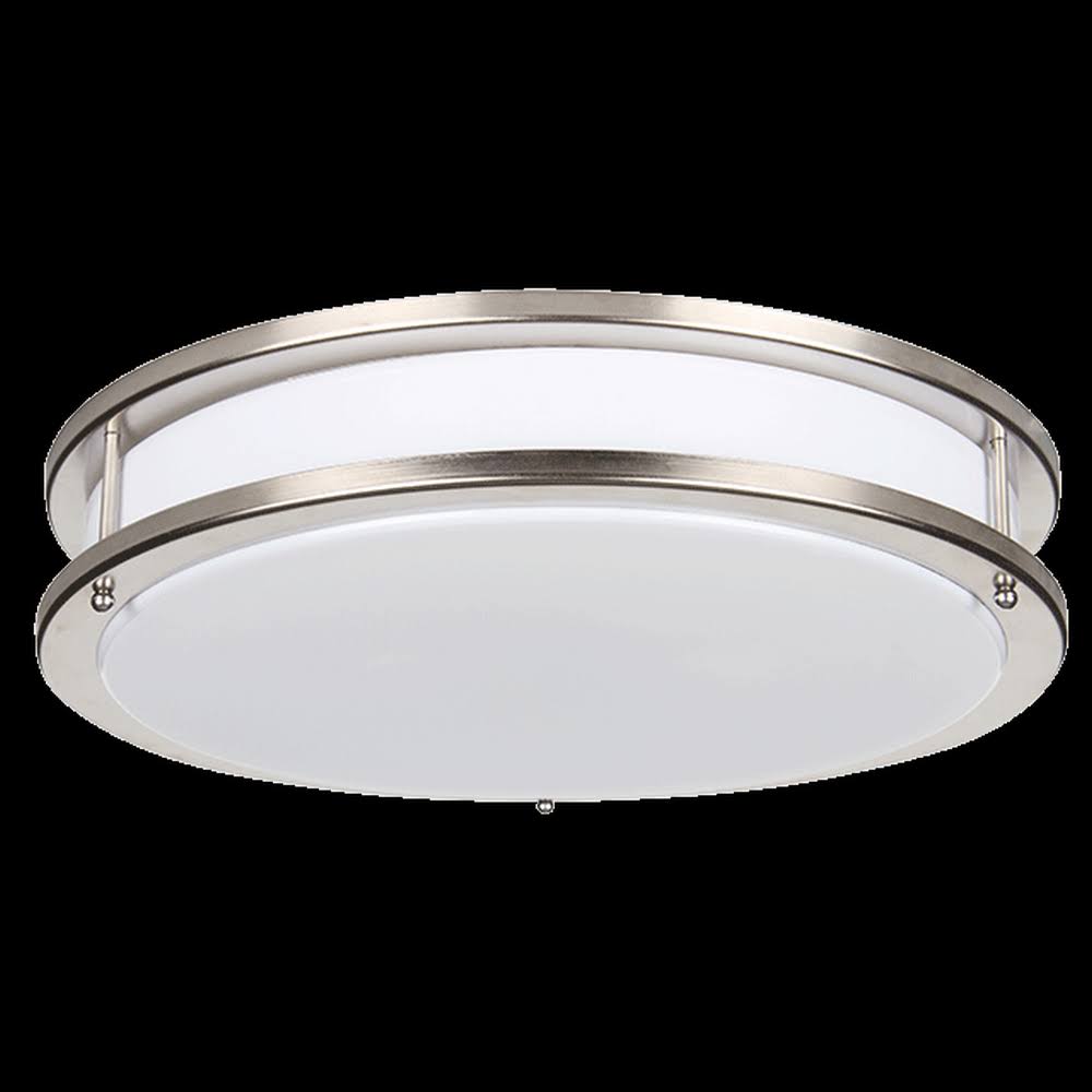 Two Light Round Flush Mount Satin Nickel Finish U285
