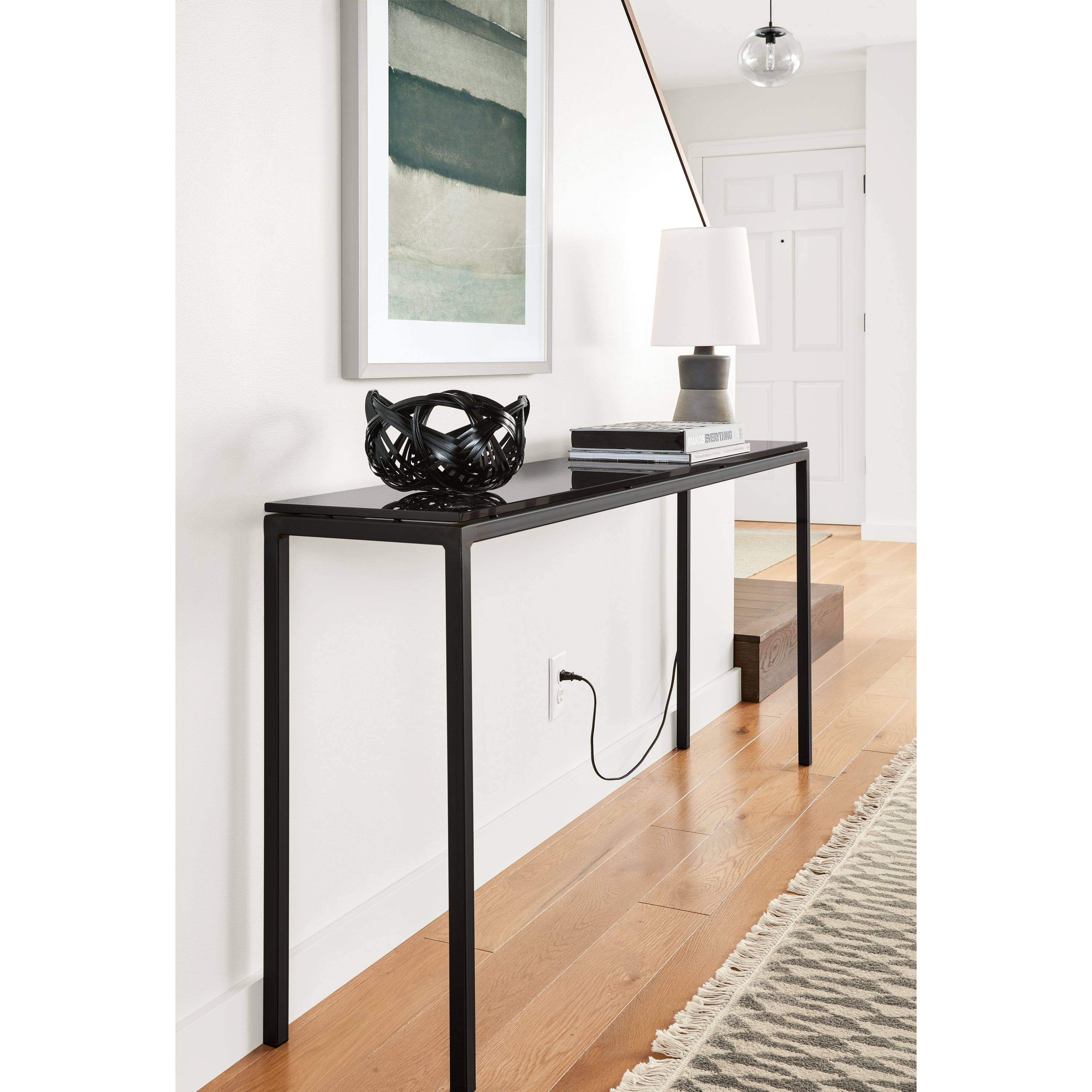 Walnut Console Table with Graphite Base G6396