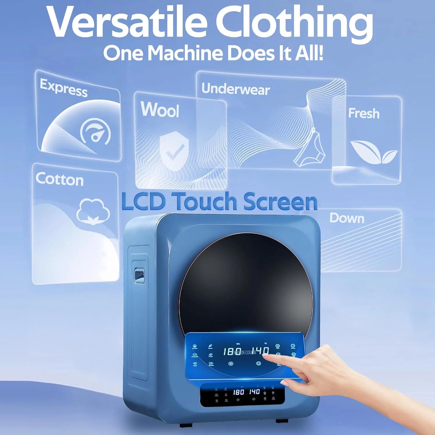 Compact Electric Dryer with Stainless Steel Drum Blue Q388680