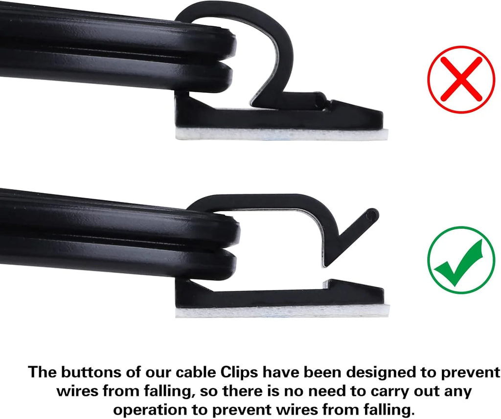 120 PCS Black Adhesive Cable Wire Clips E196197