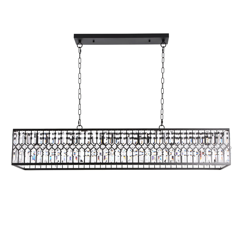 6-Light Crystal Rectangle Island Chandelier Z72818