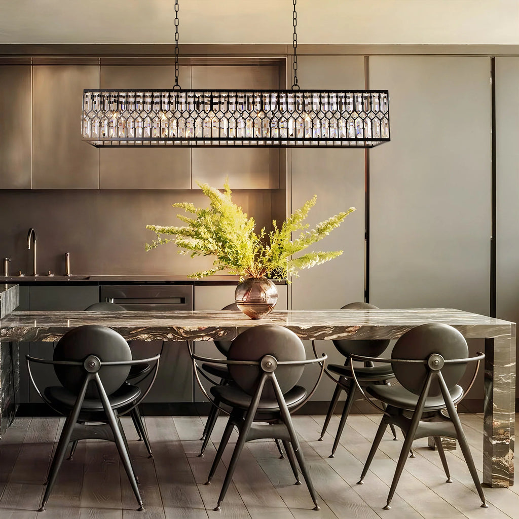 6-Light Crystal Rectangle Island Chandelier Z72818