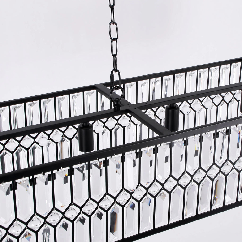 6-Light Crystal Rectangle Island Chandelier Z72818