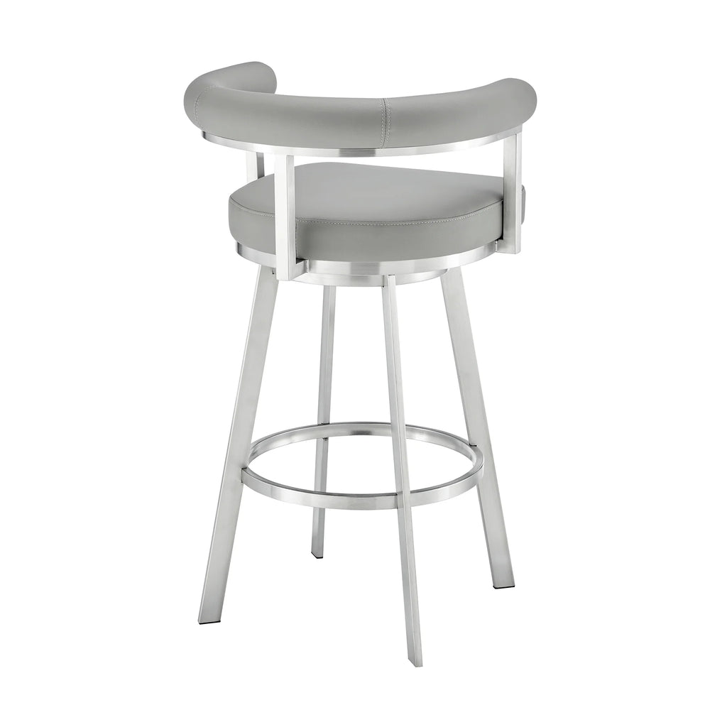 Light Gray Faux Leather Bar Stool Z637