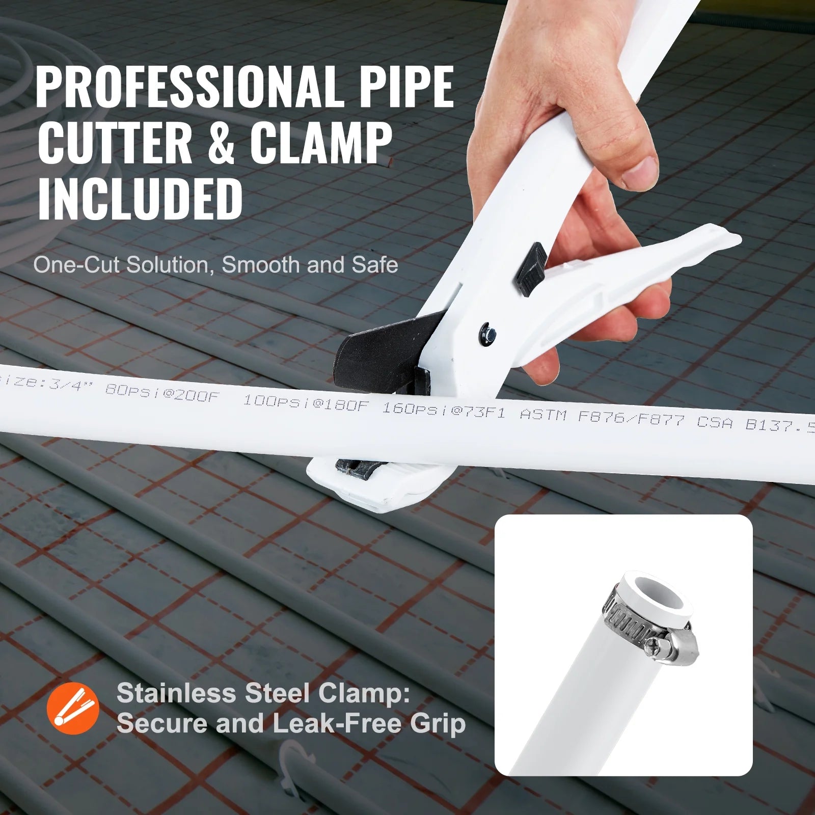 White PEX-B Tubing with Pipe Cutter V5983