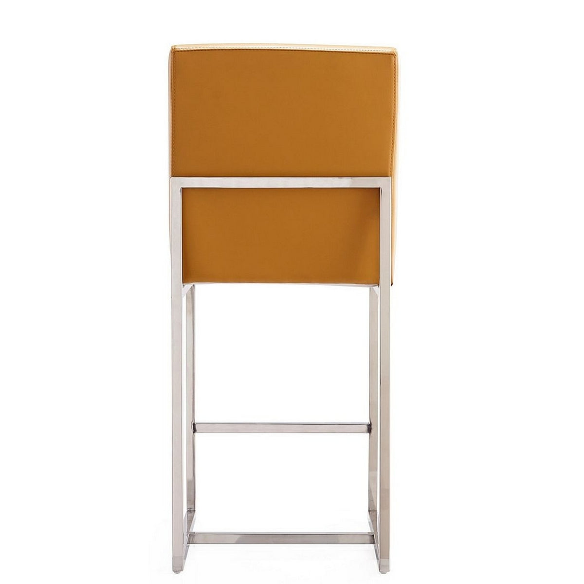 Camel Polished Chrome Stainless Steel Counter Height Bar Stool Set of 2 C388872