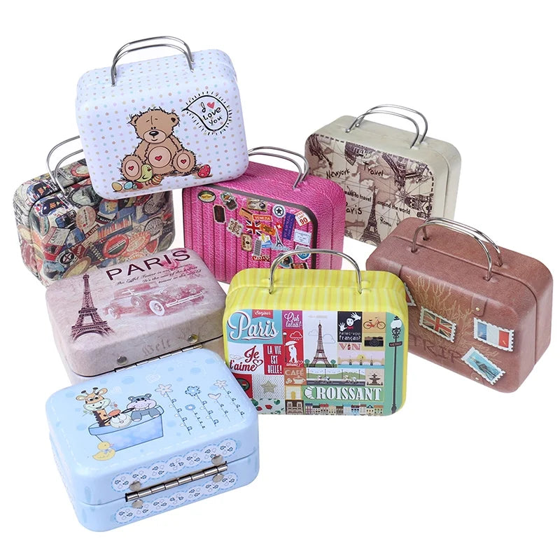 Metal Mini Suitcase Dollhouse Decoration A25540