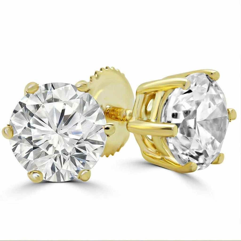2 Carat Solitaire Moissanite Stud Earrings W8400