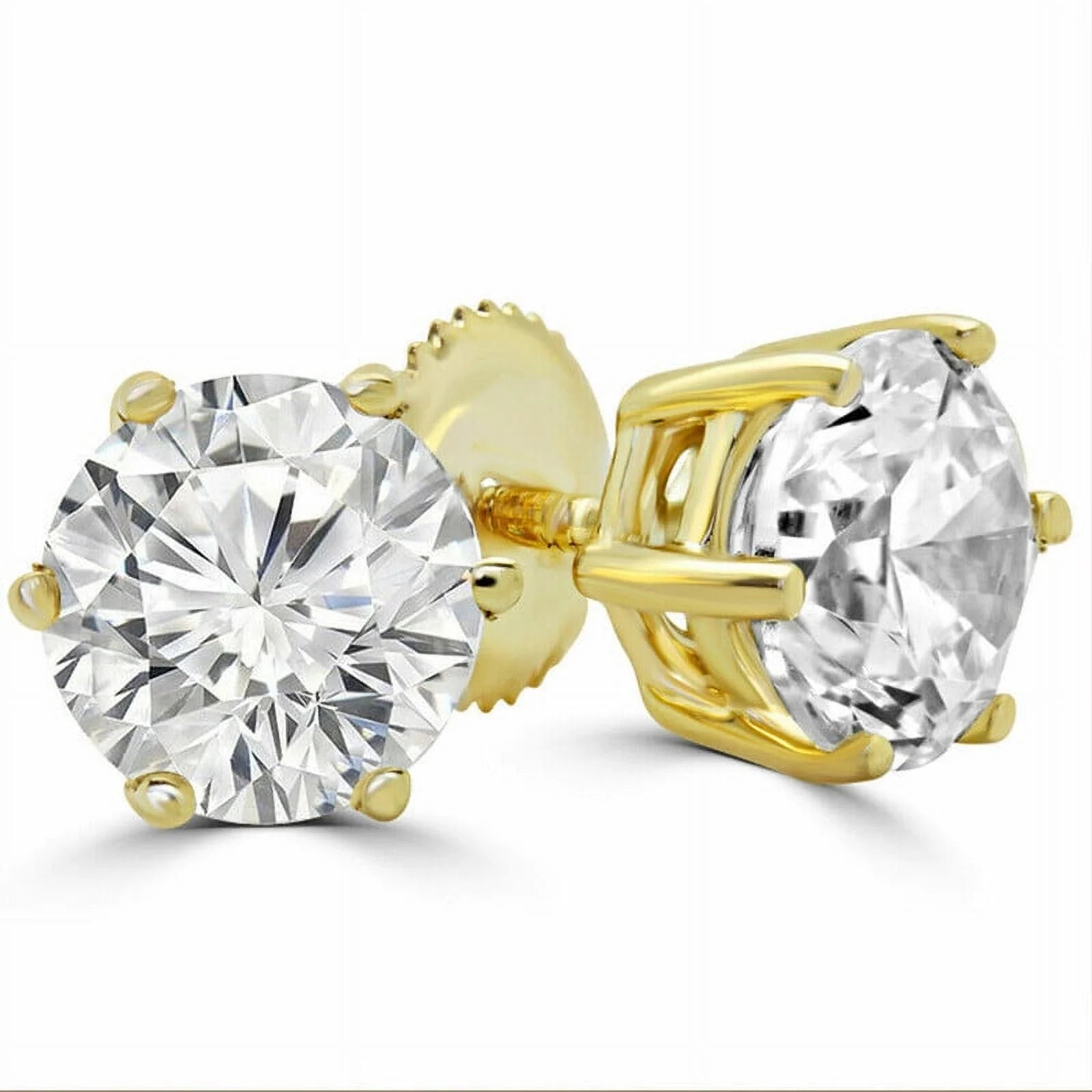2 Carat Solitaire Moissanite Stud Earrings W8400