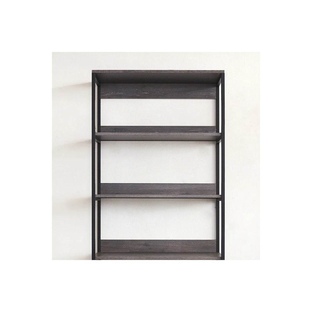 Rustic Gray Wood and Metal Walk-in Closet with 5 Shelves U860545