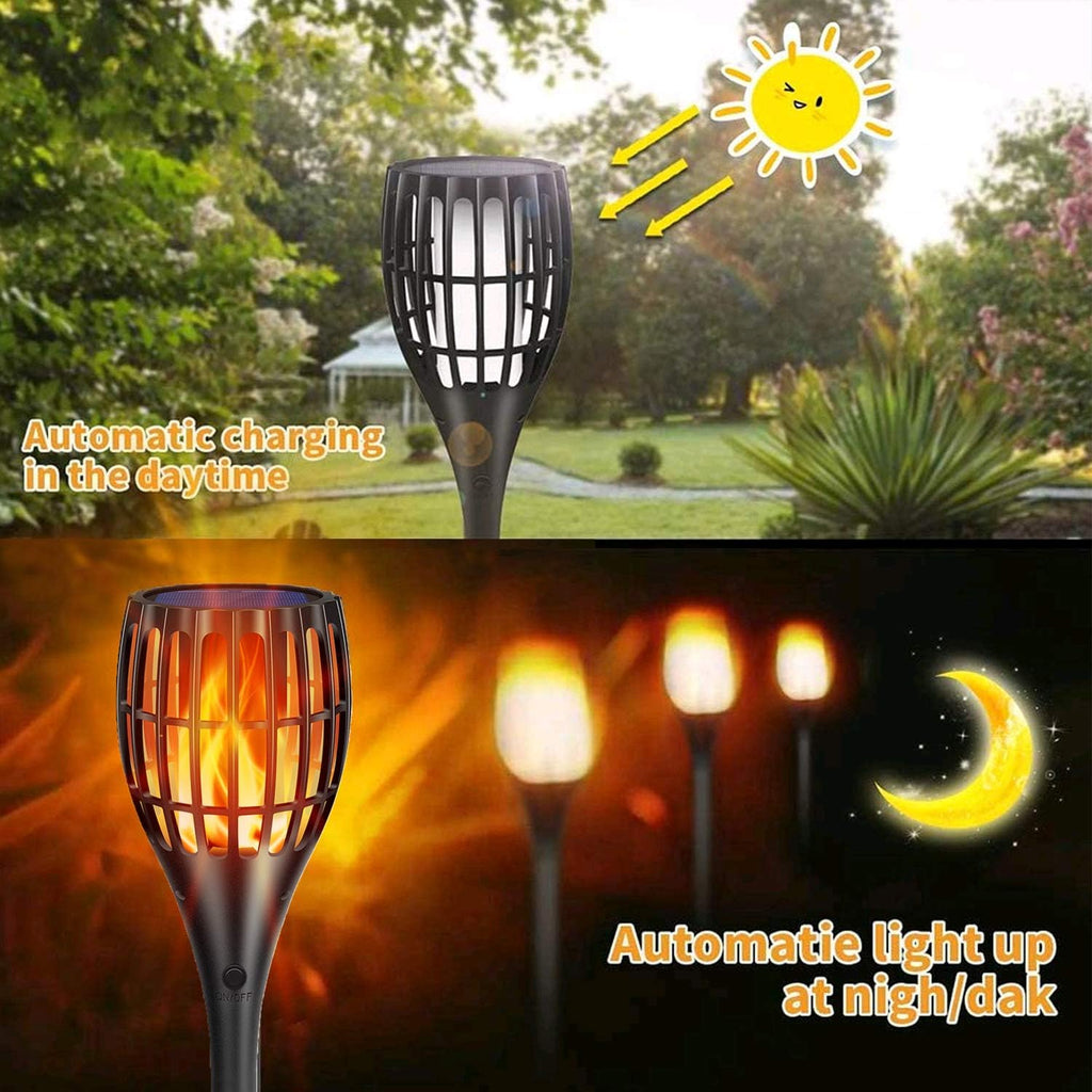 Solar Torch Lights with Flickering Flames P3001