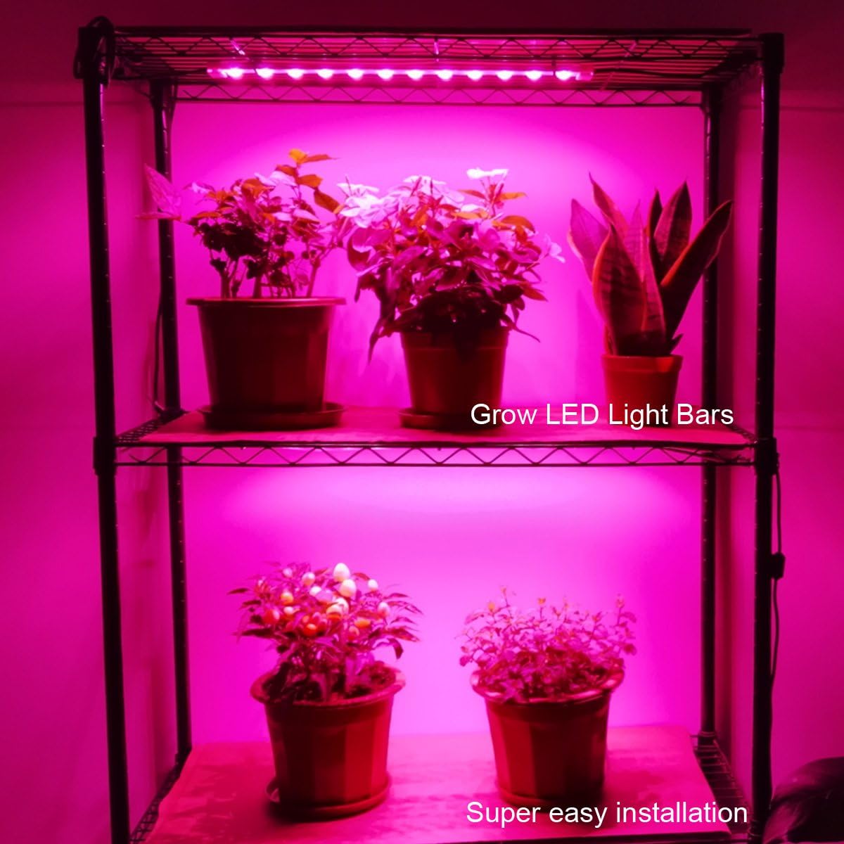 4 pcs 16 Inches LED Grow Light Strips with Extension Cables Y880112