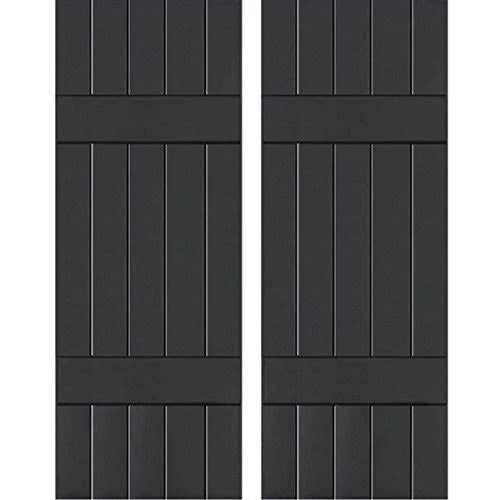 Black Composite Board-n-Batten Shutters (Per Pair) F228871